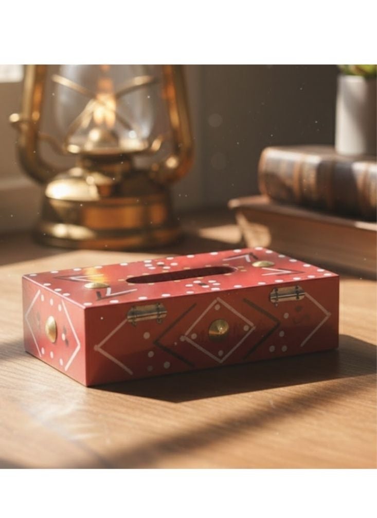 Premium Traditional Wooden Tissue Box Holder – Arabic Geometric Design Decorative Tissue Dispenser - Image 2